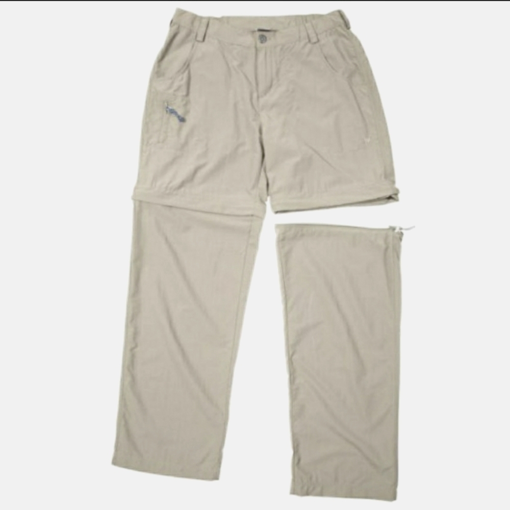 White Sierra Women Convertible Hiking Pants, Stone Color, Size M